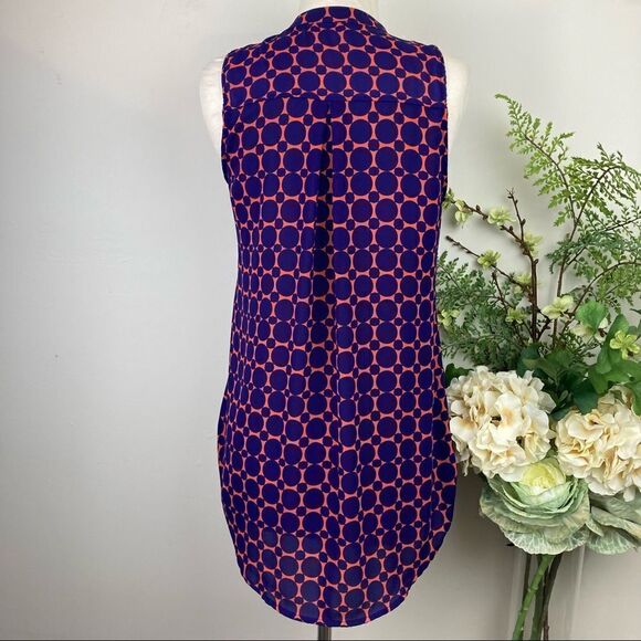 PAPERMOON blouse | purple orange | size small | sleeveless | stitch fix - Picture 5 of 11